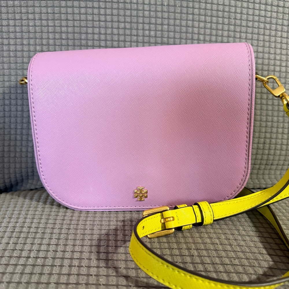 Tory Burch Emerson Color Block Crossbody Satchel Adjustable Shoulder Bag - Picture 3 of 13